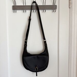 a.n.a Black Crossbody Bag with Structured Design and Antique Gold Hardware